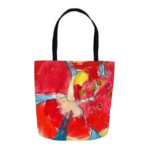 Red & Yellow Waterlily Tote
