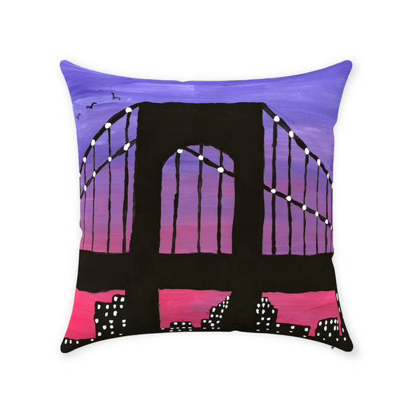New York City Bridge Throw Pillow