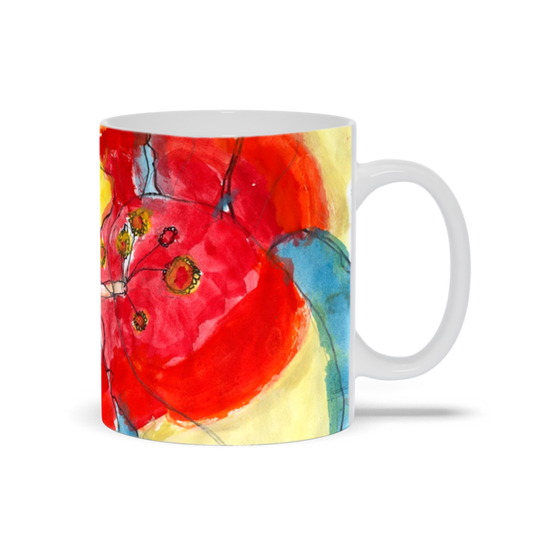 Red & Yellow Waterlily Mug
