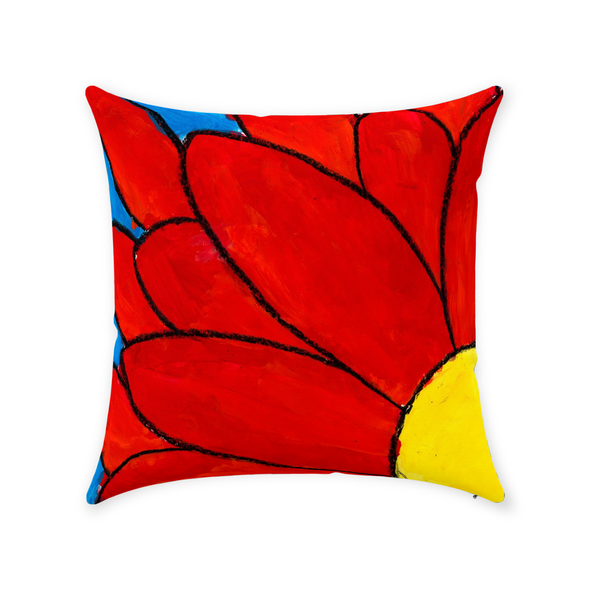 Big Red Flower Throw Pillow