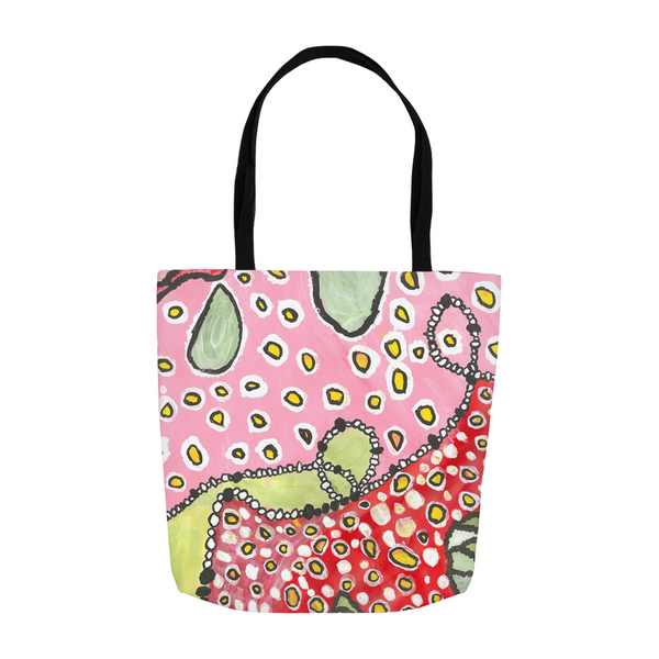 Pink & Green Abstract Tote