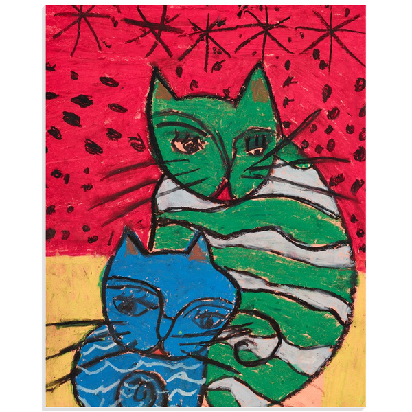 Green Cat Blue Cat Acrylic Print