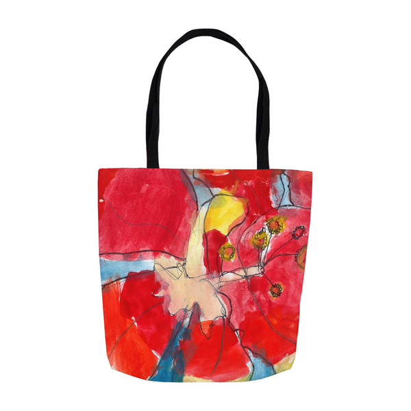 Red & Yellow Waterlily Tote