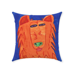 Orange Dog Throw Pillow