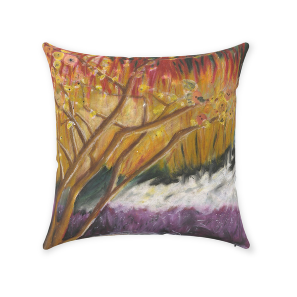 Red and Purple Tree Throw Pillow