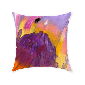 Lavender Waterlily Throw Pillow