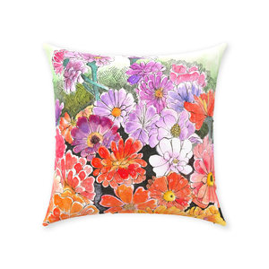 Impressionistic Flower Throw Pillow
