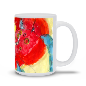 Red & Yellow Waterlily Mug