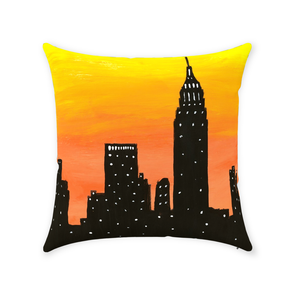 New York City Sunset Throw Pillow